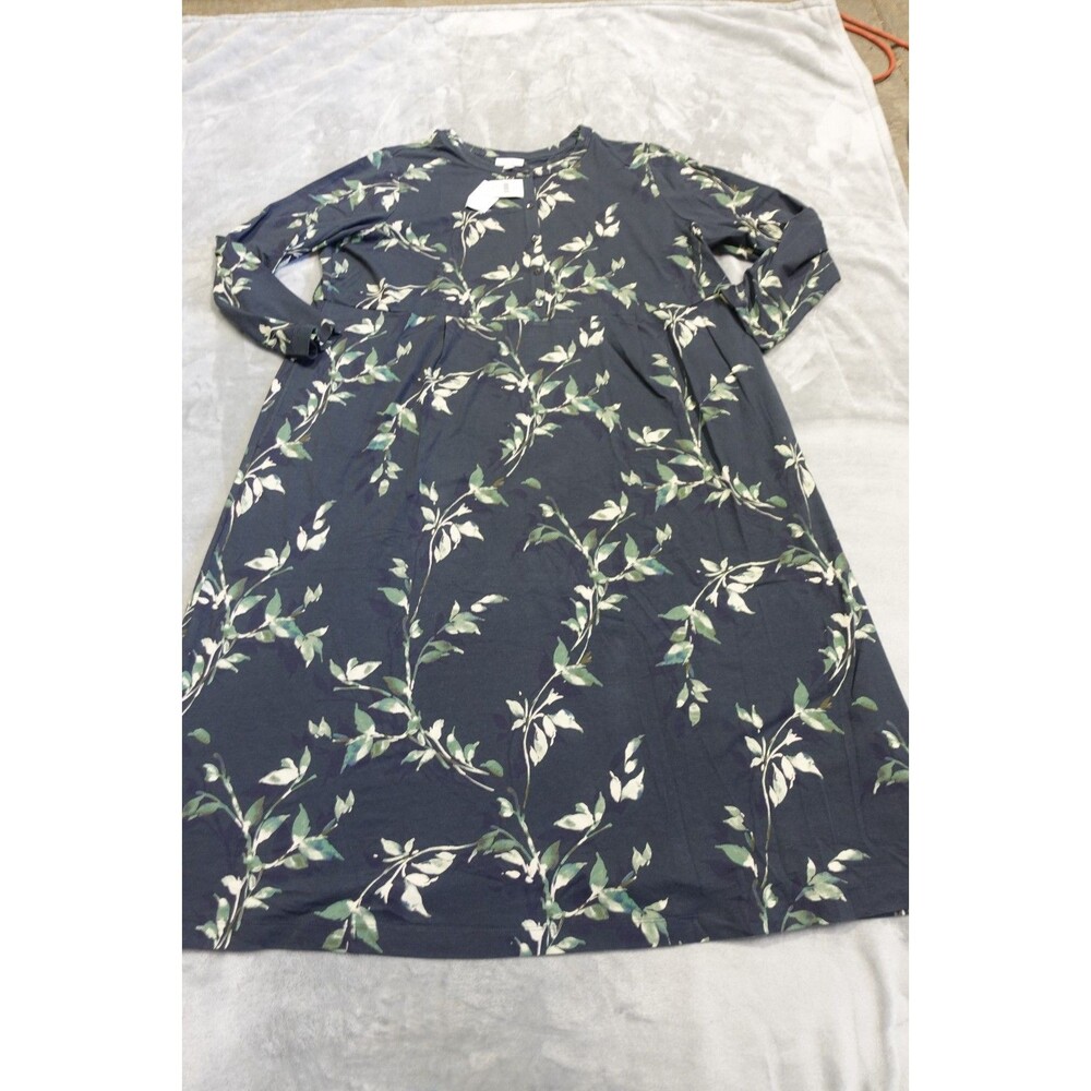 J.Jill Women's 2X Black‎ Floral Print Pure Jill Printed Knit Midi Dress NWT